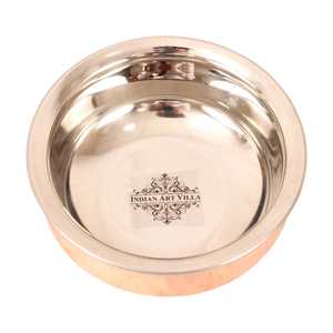 Handi artisanal en acier et cuivre pur avec bol Kadhai, wok, soupière et marmites à bouillon - Product Image 1