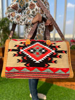 Nouvel arrivage de sac polochon en cuir usiné aztèque de style vintage Offre Spéciale grand sac de voyage en cuir de laine tissé à la main occidental personnalisé