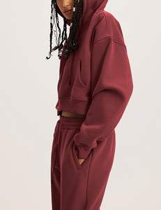 ชุดวอร์มครอปท็อปสำหรับผู้หญิงชุดวอร์มครอปมีวัสดุเนื้อนุ่มและใส่ไปเที่ยวได้ทุกวัน - Product Image 4