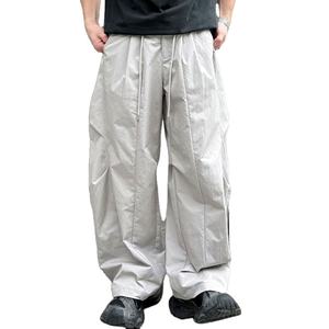 High <b>Elastic</b> Lightweight Pinstriped <b>Men</b> <b>Trouser</b> Streetwear Outfits Wide Leg Oversized New Wholesale Casual Mid Waist Loose - Product Image 1
