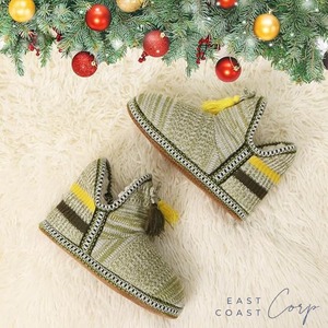 Tricoté Maison Coton Matelassé Intérieur Bottines Pantoufles Chaudes Chaussons Chaussette Fermeture Respirant Style Occidental pour la Saison Automne/Hiver - Product Image 3