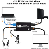 Adaptador de Tarjeta de Captura de Audio y Video USB 3.0 de Aleación de Aluminio 4K Compatible con Windows, Mac, Linux, Android, Xbox 1080p