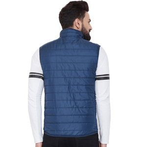 Chaqueta acolchada de nailon 100% informal para hombre, chaleco de alta calidad, transpirable, con cremallera, cuello redondo, exterior de invierno, chalecos de talla grande para hombre - Product Image 3
