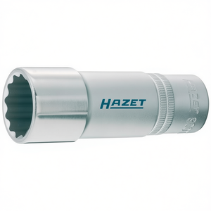 Hazet <b>12</b>-<b>Point</b> Long Square <b>Socket</b> 1/2'' with Traction Profile and Knurling - Product Image 2