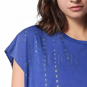 Respirant bas prix femmes strass t-shirts été décontracté à manches courtes séchage rapide écologique de haute qualité en Stock - Product Image 3