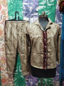 Pijama de lujo Boho Royal House con estampado Digital Flowy para damas de honor, pijama de Sari sedoso, traje de noche, ropa de dormir de verano para mujer - Product Image 3