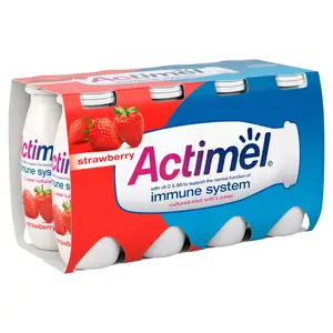 Danone Actimel Strawberry Flavored Fermented Milk Product 1.5% 100g