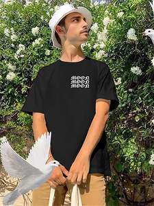 Nouveaux t-shirts oversize en coton tricoté personnalisés à la mode pour l'été, t-shirts graphiques personnalisés en coton tricoté 220 g/m² pour hommes - Product Image 6