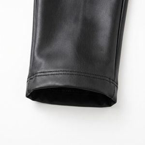<b>Black</b> Faux Leather <b>Women</b> Pants High Waist Straight Leg Casual <b>Trousers</b> <b>with</b> <b>Pockets</b> - Product Image 5