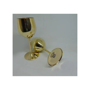 Nueva colección de copas de vino de acero inoxidable chapadas en oro de estilo vintage Copa de proveedor indio Cristal de uso de champán - Product Image 3