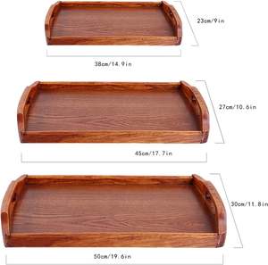 Plateau de service carré en bois avec poignée, design moderne et luxueux, écologique, plateau de service alimentaire multifonctionnel - Product Image 1