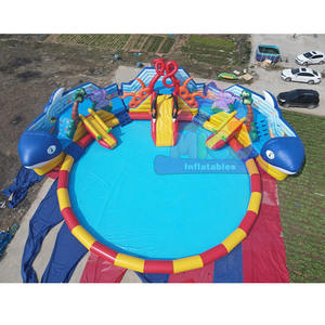 Toboggan aquatique gonflable en PVC de qualité commerciale personnalisé avec piscine surdimensionnée et toboggan de saut pour la maison et l'école - Product Image 4