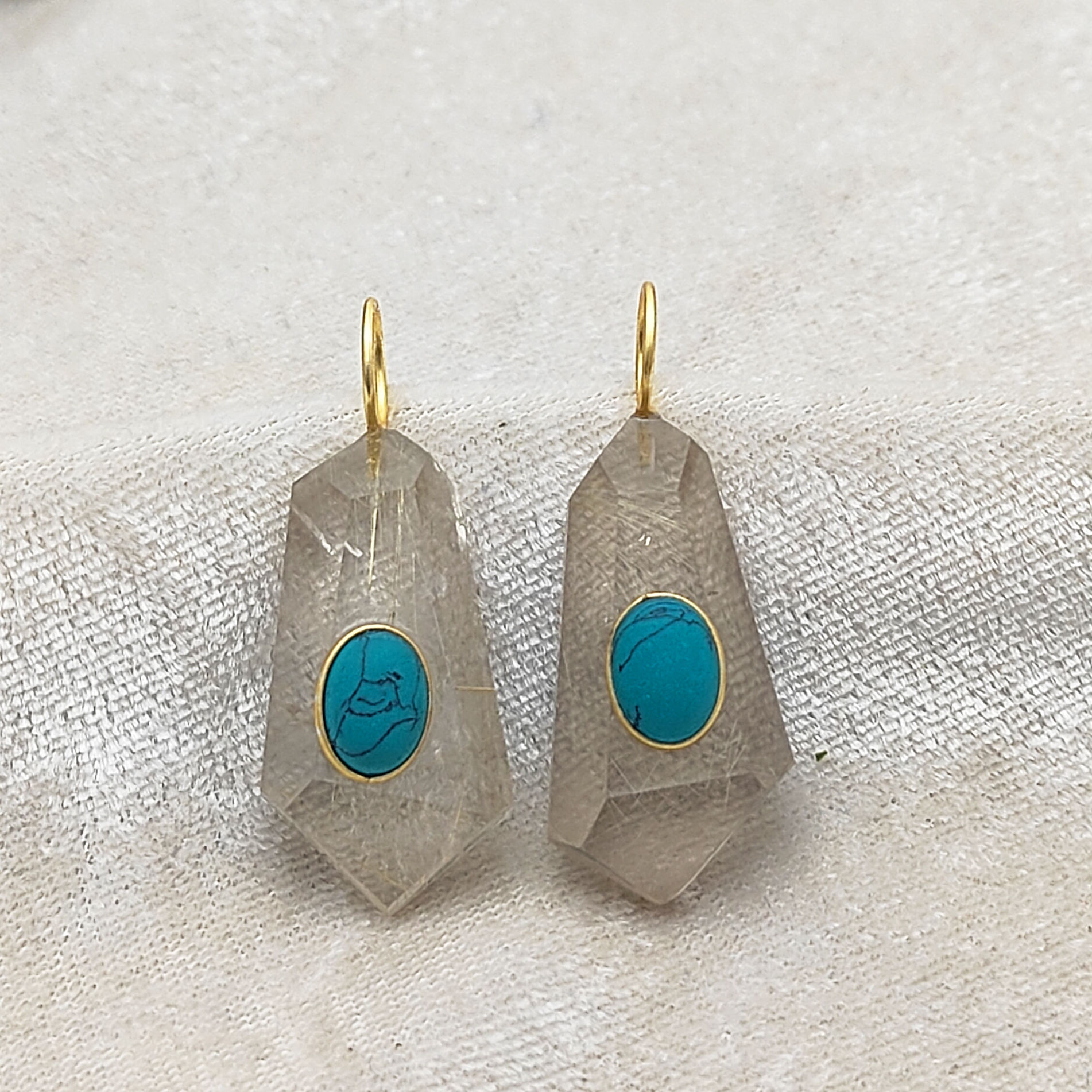 Golden Rutile with Turquoise