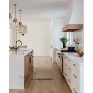 ชุดตู้ครัวไม้เนื้อแข็งสไตล์เขย่าสีเทาดีไซน์จากโรงงานผลิตในเวียดนามพร้อมประกอบ - Product Image 5