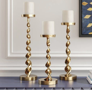Raw Cast Aluminium Candle Holder Antique Gold for Home Wedding Event Tabletop Lighting Decoration Candle Stand - Product Image 4