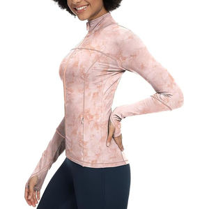 Full Zip Stretch Top Women Lightweight <b>Jacket</b> Soft <b>Yoga</b> Athletic Training Wear Comfort Nylon Spandex Fabric - Product Image 2