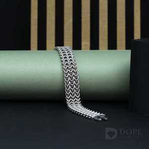 Pulsera de Plata de Ley 925 con Diamantes Cultivados en Laboratorio de 5 Quilates, Corte Brillante Redondo, Certificación IGI, Diseño Exclusivo, Estilo Hip Hop para Mujer - Product Image 4