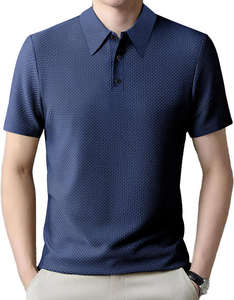 Nuevo Verano de manga corta botón hielo sensación transpirable tela Polo camisa negocios moda camiseta - Product Image 1