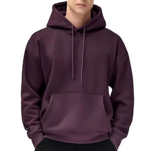 2024 nuevo último estilo Streetwear hombres transpirable grueso polar pulóver Boxy Fit sudaderas con capucha con bolsillo de canguro pulóver sudaderas con capucha - Product Image 5
