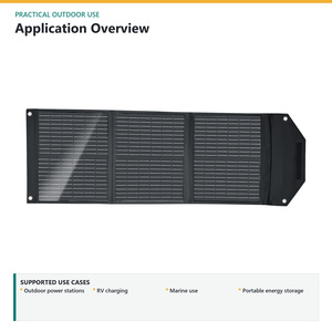 แผงโซลาร์เซลล์แบบพับสามตอน 60W 18V ผิวด้าน PET พร้อมช่องต่อ DC และ USB - Product Image 4