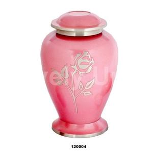 Engraved Silver Large Flower Cremation Adult Urn for Human Ashes Pink Funeral Urn for Ashes With Free <b>Velvet</b> <b>Bag</b> - Product Image 1