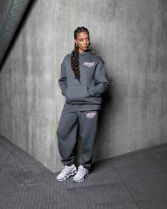 Conjunto de Sudadera con Capucha y Pantalones Deportivos de Felpa de Algodón Grueso con Estampado Personalizado para Mujer, Fabricantes de Ropa - Product Image 1