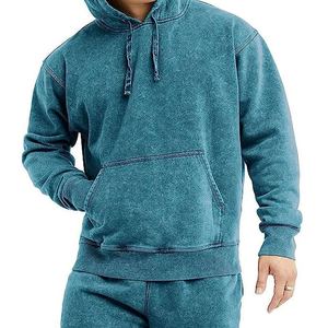 Sweat à capuche épais et imperméable en polaire délavée à l'acide pour hommes Vêtements tricotés sur mesure de haute qualité avec logo personnalisé - Product Image 2