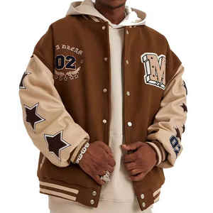 Collège hommes couleur personnalisée laine Baseball Varsity veste pour hommes manches longues Patch Chenille broderie à la mode Streetwear - Product Image 1