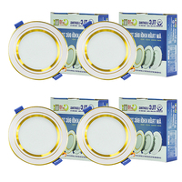 Downlight LED minimaliste moderne à usage domestique 7W 20W 30W Options 6500K COB TOS Bordure dorée Corps en plastique en aluminium encastré Vietnam
