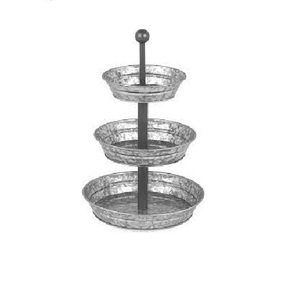 Support à gâteau portable galvanisé de style royal, personnalisé, à 3 niveaux, de forme arrondie, pour la décoration de table et les accessoires. - Product Image 1
