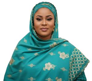 Châle en voile de coton brodé doré de luxe, imprimé floral, respirant, écharpe d'été pour femme - Product Image 1