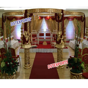 Gran Maharaja estilo Sri Lanka boda Mandap Cum etapa alta demanda Mughal tema Templo Blanco estilo Mandaps Configuración para decoraciones Reino Unido - Product Image 3