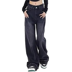Pantalon évasé pour femmes sur la taille pleine longueur pantalon ample couleur noir respirant Streetwear tenue décontracté personnalisé pantalon Cargo femmes - Product Image 6