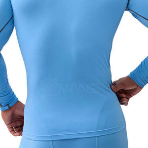 Chemises de compression de couleur unie pour hommes avec manches longues Logo personnalisé Nouveau style en coton/fibre de bambou de 220 grammes - Product Image 6