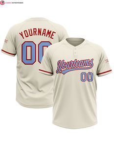 เสื้อซอฟต์บอลระบายอากาศแบบมีกระดุม2เม็ดเสื้อกีฬาเบสบอลแบบกำหนดเองได้ - Product Image 1