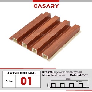 Paneles de revestimiento de techo de pared de PVC de estilo minimalista moderno, muebles de dormitorio estriados de fibra de carbón de bambú ignífugos a prueba de humedad - Product Image 4