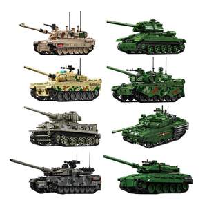 ชุดของเล่นตัวต่อพลาสติกสำหรับเด็ก, โมเดลรถถังยานเกราะทหารกองทัพรบชุด WW2สร้างอิฐ - Product Image 1