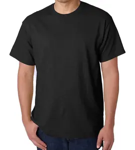 Impresión bajo demanda en blanco cuello redondo hombres 100% algodón camiseta estampado personalizar Logo camiseta lisa camisetas para serigrafía