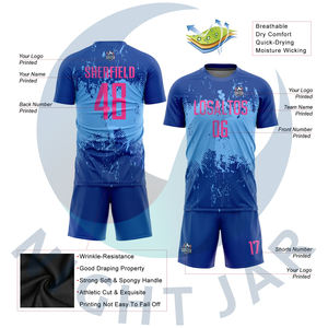 Unisex Quick Dry Soccer Jersey Kit Custom Wholesale <b>Football</b> Uniform Set Breathable Polyester <b>Retro</b> Short Sleeve Team Name Logo - Product Image 3