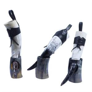 Chope en corne de Viking de qualité supérieure avec touche d'agate Cadeau épique pour les amoureux de la mythologie - Product Image 2