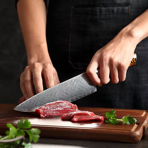Venta al por mayor personalizado OEM ODM servicio profesional Chef cuchillo estilo japonés Damasco acero Pakka mango de madera cuchillo de cocina afilado - Product Image 6
