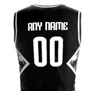Ensemble d'uniformes de basket-ball à impression numérique de nouvelle conception, respirant, séchage rapide, polyester 380g, unisexe, nom d'équipe personnalisé - Product Image 5