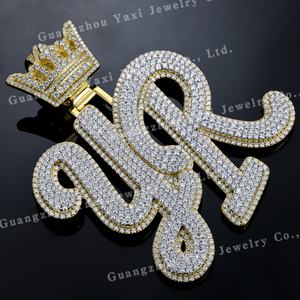 Индивидуальный кулон из серебра S925, цельного золота 10К, 14К, 18К, в стиле хип-хоп, с индивидуальной гравировкой, с муассанитом VVS, огранка «бриллиант», сертификат NGIC - Product Image 4