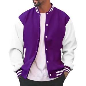 Factory Direct Coated <b>Retro</b> Baseball Varsity <b>Leather</b> Sleeves Unisex OEM Customized High Quality College Bomber Waterproof - Product Image 2