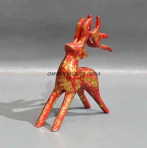 Figurine de cerf artistique en gros d'usine Look rustique vibrant parfait pour les décorations d'accent de salon et de vacances - Product Image 2
