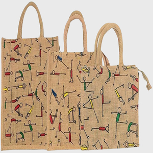 Producto de Venta caliente de alta calidad logotipo personalizado yute bolsa de compras bolsa de lona de algodón artículo personalizado estilo patrón carta promoción IND - Product Image 1