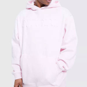 Sudadera de lana de gran tamaño de alta calidad para mujer logotipo personalizado 3D estampado en relieve ropa de calle Sudadera con capucha para otoño - Product Image 4