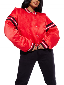 2024 Hot Style Baseball Varsity Cropped Jacket Personnalisé Chenille Patch Logo Personnalisé Veste Pour Les Femmes - Product Image 5