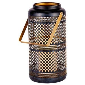 Lanterne rectangulaire en verre avec cadre doré, porte-bougie décoratif de table, pilier moderne de luxe - Product Image 3