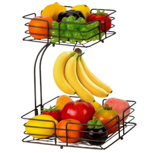 Panier de rangement pour légumes en métal de style unique, panier de fruits en métal de couleur noire, panier de fruits écologique, panier de fruits câblé - Product Image 6